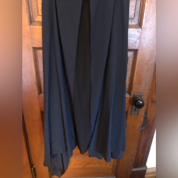 Tibi Silk Strapless Towel Dress in Navy - Picture 6 of 11